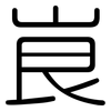 峎: Gerundet