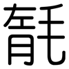 毻: Gerundet