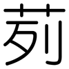 茢: Gerundet