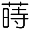 蒔: Gerundet