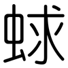 蛷: Gerundet