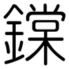 鏿: Gerundet