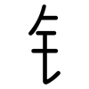 钅: Gerundet
