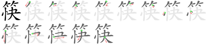 筷: Strichfolge
