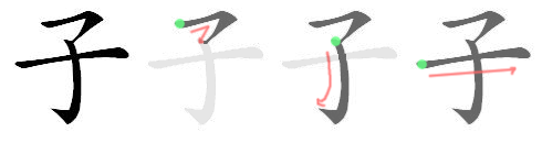子: Stroke order